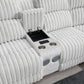 U61 - Corduroy Power 3 Piece Sectional With Bluetooth Speaker, And Wireless Charger - Gray