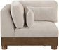 Turin - Chenille Fabric Upholstered Modular Corner Chair - Taupe / Brown Walnut