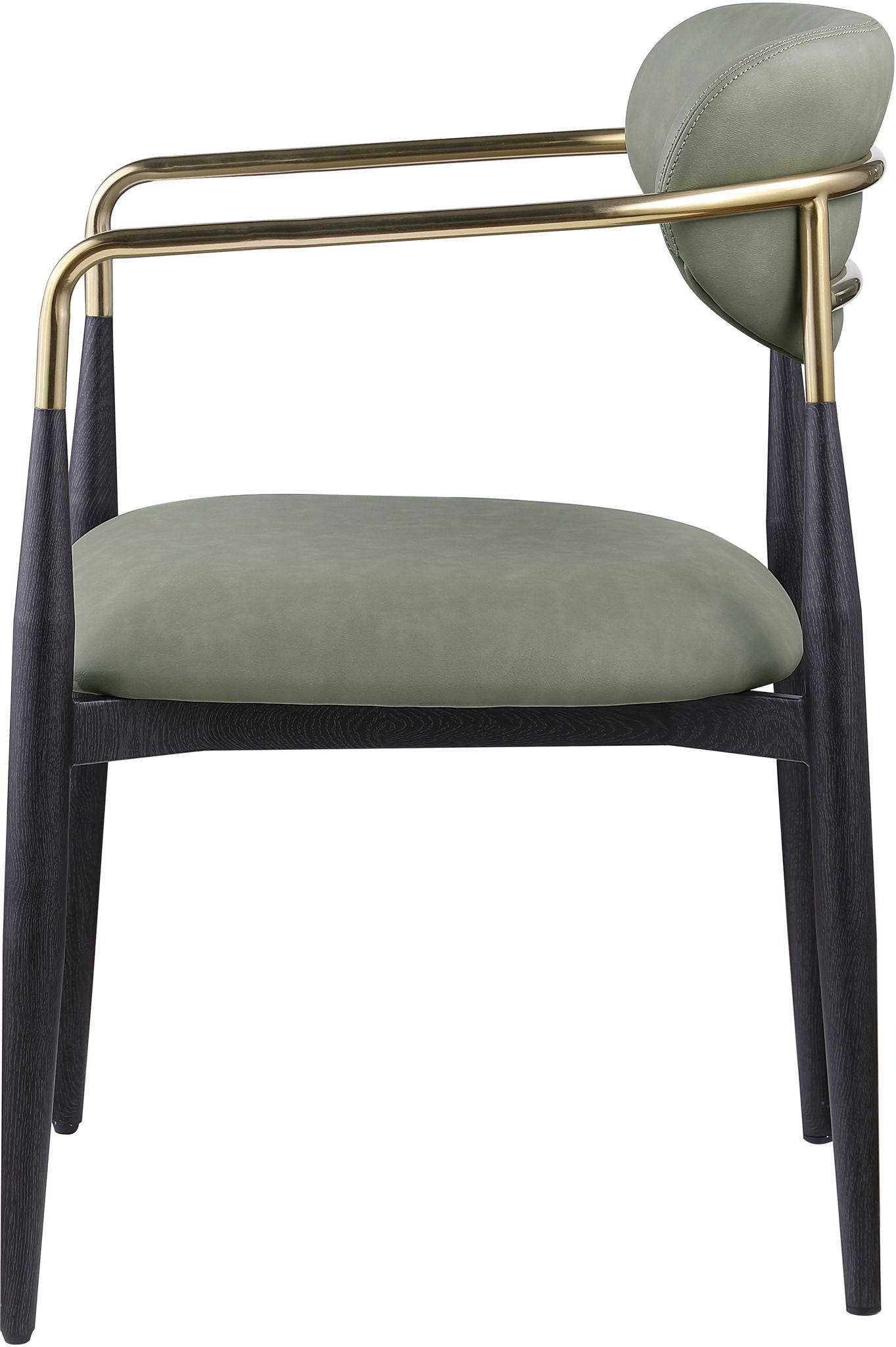 Ronda - Vegan Leather Upholstered Dining Arm Chair - Black Legs