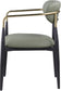 Ronda - Vegan Leather Upholstered Dining Arm Chair - Black Legs
