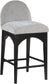 Waldorf - Chenille Stool With Black Legs