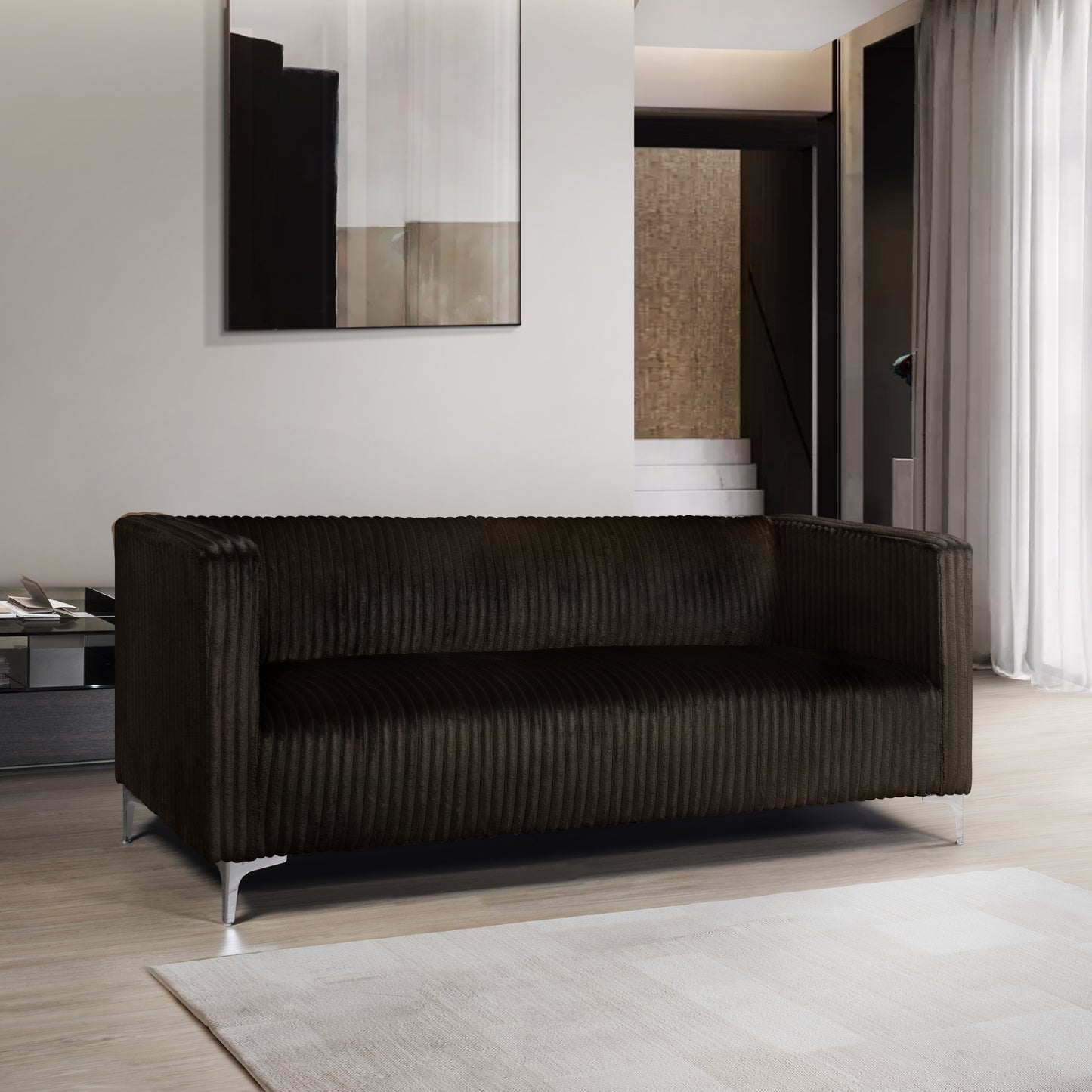 2-Pc Velvet Sofa & Loveseat