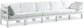 Nizuc - Outdoor Patio 5 Seat Modular Sofa With White Frame