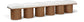 Pavilion - 6 Piece Modular Bench With Brown Base