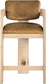 Sacha - Velvet Stool With Natural Base - Saddle