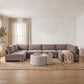 Hammond - Velvet Performance Fabric Upholstered 6 Piece U-Shaped Armless Sectional
