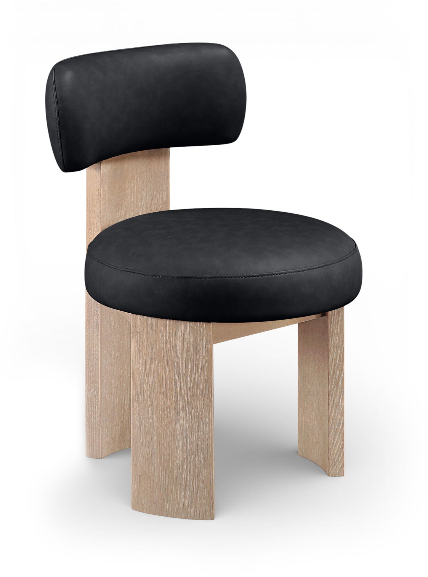 Atelier - Vegan Leather Upholstered Dining Chair (Set of 2) - Painted Natural Frame
