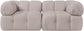 Orin - Velvet Performance Fabric Upholstered 2 Piece Modular Sofa (2 Corner Chairs)