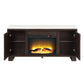 Edwyn - Server With Fireplace - Natural Marble Top & Espresso