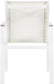 Nizuc - Outdoor Patio Dining Arm Chair With White Frame And Gray Arms (Set of 2)