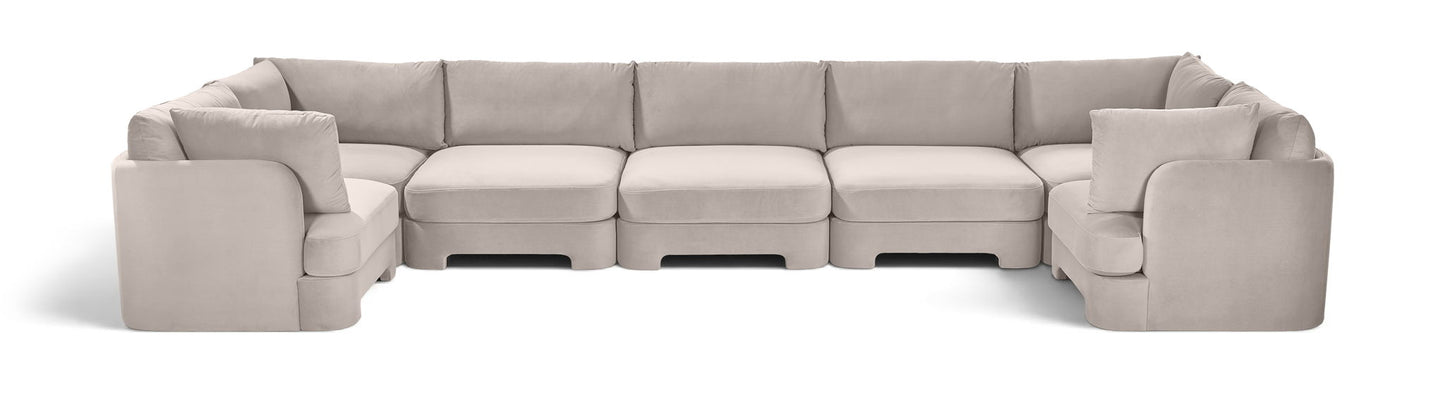 Hammond - Velvet Performance Fabric Upholstered 7 Piece U-Shaped Sectional