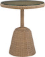 Seacrest - Tempered Glass Top And Wicker Outdoor Patio Counter Height Table
