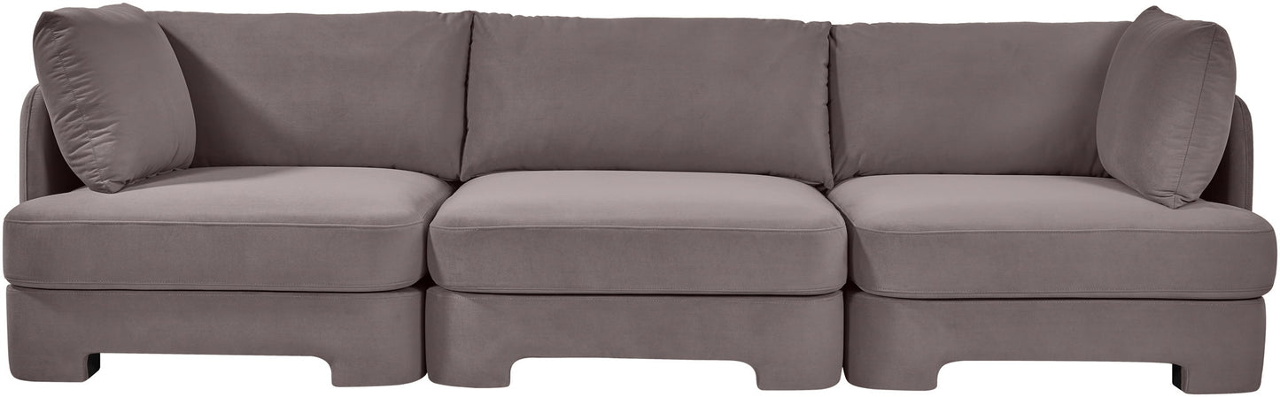Hammond - Velvet Performance Fabric Upholstered 3 Piece Sofa