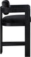 Sacha - Velvet Stool With Black Base