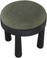 Larea - Linen Textured Fabric Ottoman - Black Base
