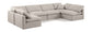 Indulge - Linen 6 Piece Modular U-Shaped Sectional