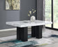 D131 - Faux Marble Dining Table - White / Black