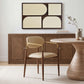 Ronda - Vegan Leather Upholstered Dining Arm Chair - Walnut Legs