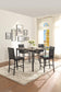 D270 - 5 Piece Dining Room Set (Counter Height Table, 4 Chairs) - Black