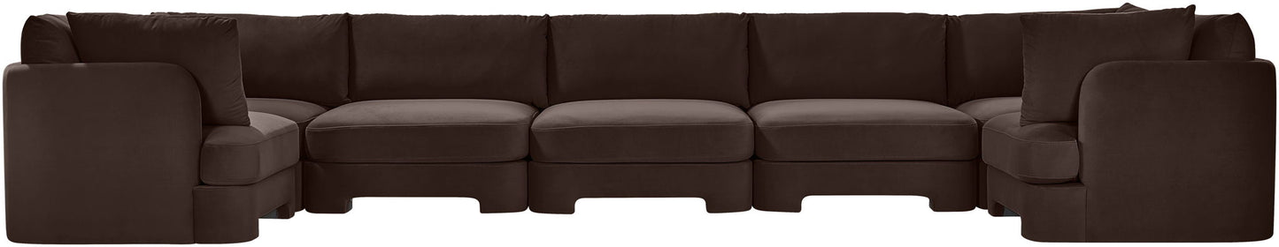 Hammond - Velvet Performance Fabric Upholstered 7 Piece U-Shaped Sectional
