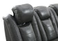 U93 - LED Power Reclining With Power Headrest, And Drop Down Table Sofa - Gray