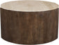 Solstice - Travertine And Mango Wood Table
