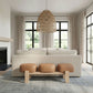 Woodcrest - Vegan Leather Upholstered Bench - Painted Natural Base