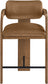 Cedra - Velvet Performance Fabric Upholstered Counter Stool - Brown Frame