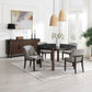 Estella - Round Dining Table With Natural Marble Top - Black Top & Walnut