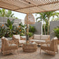 Coastline - Olefin Water Resistant Fabric And Wicker Outdoor Patio Loveseat - Beige