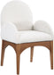 Waldorf - Boucle Dining Arm Chair With Brown Legs