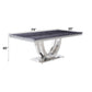 Cambrie - Dining Table With Engineered Stone Top - Engineered Stone Top & Mirrored Silver