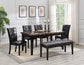 D150 - Faux Marble Dining Table - Brown