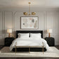 Axis - Linen Textured  Beige Fabric Upholstered Bench