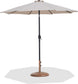 Fiji - Aluminum Patio Umbrella With Round Teak And Black Base