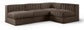 Rummi - Armless Velvet Performance Fabric Upholstered 4 Piece Modular Sectional