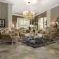 Dresden - Sofa - Bone PU & Gold Patina
