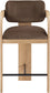 Cedra - Velvet Performance Fabric Upholstered Counter Stool - Natural Frame