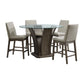 Dapper - 5 Piece Round Counter Height Dining Set (Table And Four Chairs) - Walnut