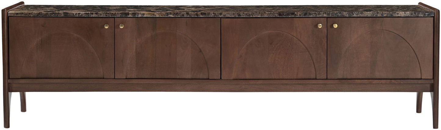 Veya - 71" Genuine Marble And Mango Wood Media Console