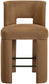 Zuno - Velvet Performance Fabric Upholstered Counter Stool (Set of 2) - Saddle