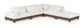 Turin - Chenille Fabric Upholstered Modular Sectional - Cream