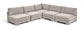 Hammond - Velvet Performance Fabric Upholstered 5 Piece Armless Sectional