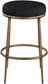 Ferro - Performance Fabric Upholstered Backless Bar Stool - Antique Brass