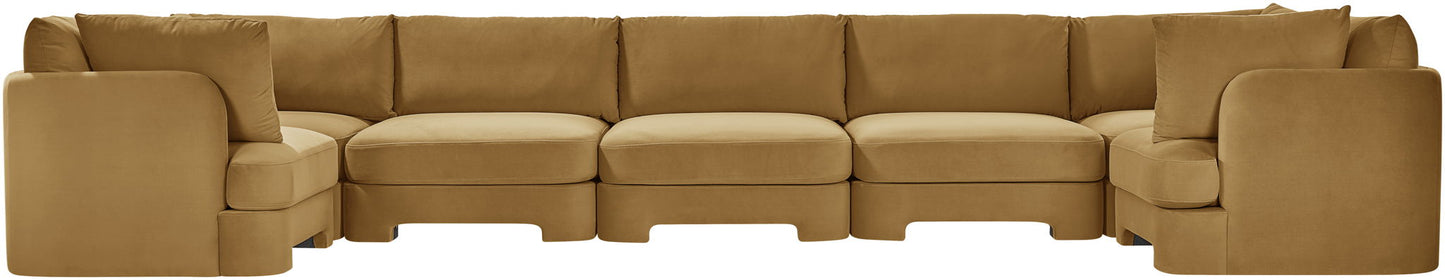 Hammond - Velvet Performance Fabric Upholstered 7 Piece U-Shaped Sectional