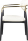 Ronda - Vegan Leather Upholstered Dining Arm Chair - Black Legs