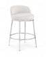 Ferro - Upholstered Counter Stool With Brushed Silver Base