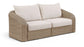 Seacrest - Olefin Water Resistant Fabric And Wicker 2 Piece Outdoor Patio Modular Loveseat