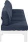 Nizuc - Outdoor Patio 4 Seat Armless Modular Sofa With White Frame