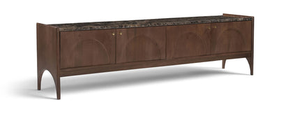 Veya - 71" Genuine Marble And Mango Wood Media Console